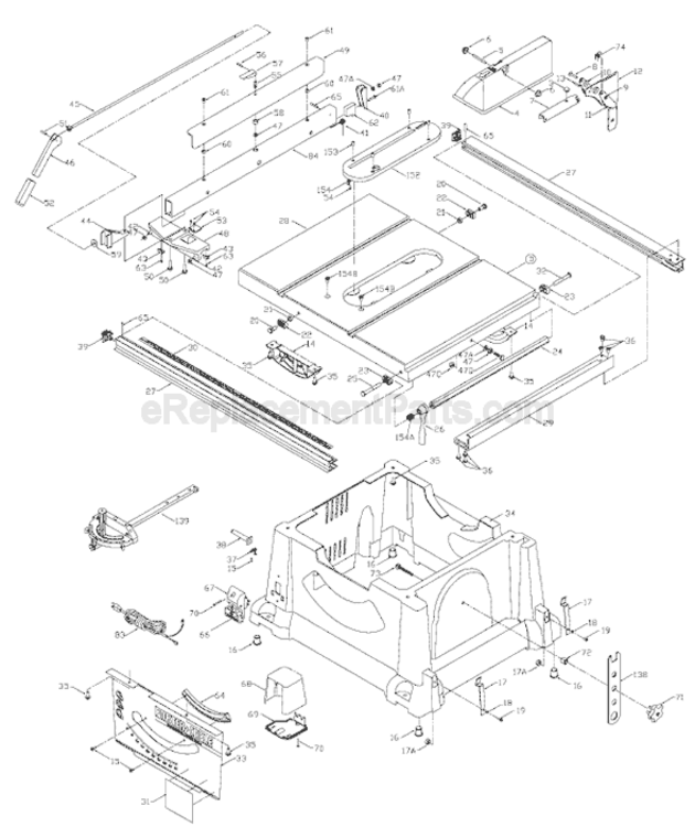 Page A Diagram and Parts List for 3812S  Porter Cable Tool Stand & Cart